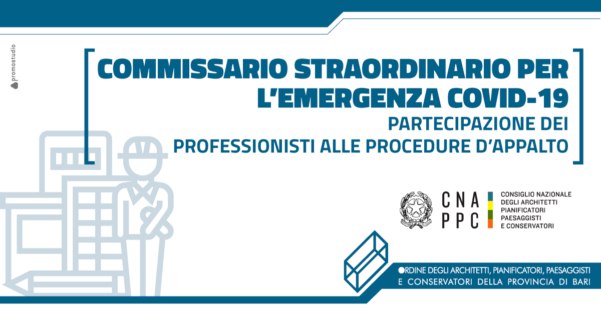 Commissario Straordinario per l�emergenza COVID-19 � Partecipazione dei professionisti alle procedure d�appalto.